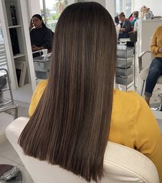 Dark Brown Hair With Light Brown Highlights Straight, Light Brown Highlights Dark Hair, Low Lights Brown Hair Dark, Babylights Brunette Dark, Black Hair Balayage Straight, Dark Brown Hair With Highlights Straight, Straight Brown Hair With Highlights