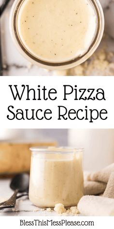 white pizza sauce recipe in a glass jar