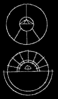 three circles are shown in the shape of an object