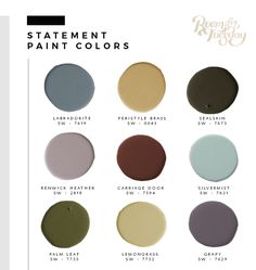 the different shades of paint that are available for each color scheme in this website page