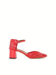 MICHEL VIVIEN SANDALS PETRUS. #michelvivien #shoes Michel Vivien, Woven Design, Mid Heel, Luxury Boutique, World Of Fashion, Heeled Mules, Red Leather, Mule Shoe, Open Toe