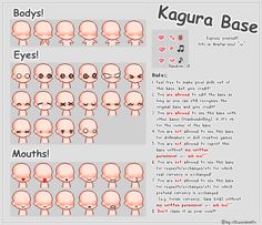 how to draw an anime character's face with different facial expressions and body shapes