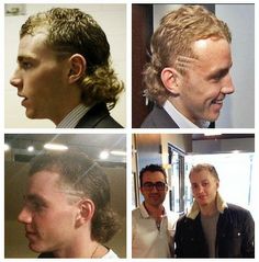 four pictures of men with different hair styles and hairstyles, all looking in the same direction