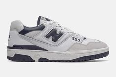 New Balance 550 ‘White Navy’ Sea Salt And Navy, Looks Hippie, New Balance 550 White, Sacs Tote Bags, Shoe Inspo, Navy Shoes, Swag Shoes, New Balance Shoes, Dream Shoes