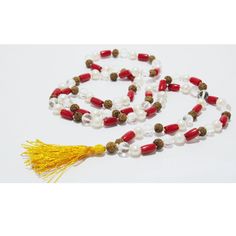 Rudraksha Mala with Sphatik ( Crystal Quartz) 108 Beads Wood Natural Rudraksha and Sphatik (Quartz) Mala 6 mm Beads - 108+1 Beads Japa Rosary Rudraksha + Sphatik Spiritual Mala Crystal Wood, Crystal Mala. Experience the spiritual cleansing and devotional power of the Rudraksha Mala 108+1 Beads - Jaap Purpose. Crafted from sacred Rudraksha wood, renowned for its purifying and harmonizing properties, this mala is designed for meditation, japa chanting, and spiritual practice. Key Features: 108+1 b Spiritual Faceted Beads Beaded Necklace For Festive Occasions, Spiritual Beaded Necklaces For Festive Occasions, Hand-strung Spiritual Mala For Puja, Handmade Mala For Meditation And Diwali, Handmade Spiritual Mala For Diwali, White Adjustable Mala With Gemstone Beads, Traditional Mala With Gemstone Beads For Healing, Spiritual Mala With Polished Beads For Healing, Adjustable White Mala With Gemstone Beads