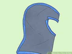 an image of a blue hat with zippers on the front and back side, as if