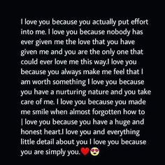 an image of someone's love message with the words i love you because you actually put