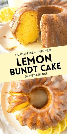 the lemon bundt cake is ready to be eaten