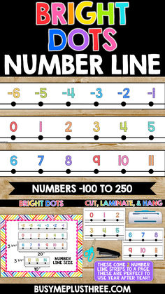 bright dots number line with numbers to 20 on it and the text, bright dots number line