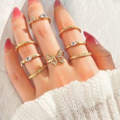 Accessorize your summer wardrobe with this Bohemian Summer Gold Ring Set. Featuring three beautiful gold rings, this set adds the perfect touch of elegance to any outfit. Versatile for day or evening wear, it makes a great addition to any jewelry collection. Gold Open Ring For Summer, Gold Rings For Summer Gift, Gold Rings As Summer Gift, Gold Wedding Rings For Summer, Summer Gift Gold Rings, Gold Stackable Jewelry For Summer, Gold Stackable Summer Jewelry, Gold Midi Rings As A Gift For Summer, Trendy Gold Midi Rings For Wedding