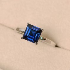 ad eBay - Find many great new & used options and get the best deals for 1.50 Ct Princess Lab Created Sapphire & Diamond Wedding Ring 14K White Gold 7 at the best online prices at eBay! Free shipping for many products! Reality Shifting, Ring Blue Sapphire, Pink Morganite Engagement Ring, Sapphire Wedding Rings, Ring Square, Sapphire Solitaire, Square Ring, Engagement Ring White Gold, Sapphire Engagement Ring Blue