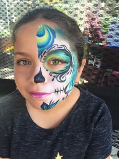 Catrina Face Painting Kids, La Catrina Makeup Easy, La Catrina Makeup Tutorial, Face Paint Party