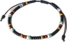 Casual Black Bracelets For Festival, Multicolor Spiritual Bracelets With Black Beads, Spiritual Black Beaded Bracelets For Beach, Multicolor Beaded Casual Bracelets, Casual Black Friendship Bracelets With 8mm Beads, Multicolor Casual Bracelet With Black Beads, Casual Multicolor Braided Bracelets With Round Beads, Casual Multicolor Bracelets With Black Beads, Casual Multicolor Jewelry With Black Beads