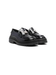 black calf leather patent finish signature embossed Greca detailing Medusa plaque detail round toe branded leather insole flat rubber sole slip-on style Versace Kids, Dress With Jean Jacket, Baby Boy Accessories, Gucci Kids, Shoes Teen, Dolce And Gabbana Kids, Kids Jordans, Boys Accessories