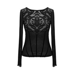 Material:POLYAMIDE 40% SPANDEX 60% 
Color:BLACK 
Weight:0.15KG 
Size:XS-4XL 
Sku:TT129 Goth Floral, Floral Mesh Top, Gothic Tops, Mesh Tops, Black Mesh Top, Mesh Shirt, Gothic Rock, Vintage Gothic, Style Noir