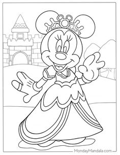 minnie mouse coloring pages for kids to print out and color on the disney world theme