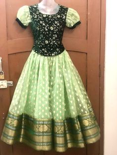 Exclusive soft  high quality Banarasi silk  lehenga with Kanchi boarder  rich Kanchi  border paired with work blouse and high quality soft lining for baby skin  This baby lihanga fits to 0 to 1 year ideal for traditional attire for babies Green Dupatta With Dori Work, Fitted Green Lehenga With Zari Weaving, Green Fitted Lehenga With Zari Weaving, Art Silk Dupatta With Zari Work, Green Dupatta For Festivals, Traditional Self Design Saree, Silk Lehenga, Traditional Attire, Baby Skin