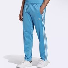 New With Tags Men's Size Small Sky Rush Blue Colorway Fire Bird Tp $70 Retail Blue Sweatpants With Three Stripes For Streetwear, Blue Sporty Sweatpants With Three Stripes Branding, Sporty Blue Sweatpants With Three Stripes Branding, Adidas Blue Sweatpants For Sports, Adidas Blue Sporty Sweatpants, Adidas Blue Sportswear Sweatpants, Adidas Blue Streetwear Pants, Blue Adidas Sportswear Sweatpants, Blue Adidas Streetwear Pants