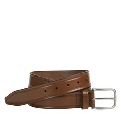 Double Self-Stitch Belt  - Johnston & Murphy Fitted Leather Belts And Suspenders, Elegant Leather Belt With Embroidery, Brown Embroidered Leather Belt, Brown Leather Belt With Embroidery, Classic Fitted Leather Belts And Suspenders, Formal Brown Embroidered Belt, Johnston Murphy, Fashion Designers, Browning