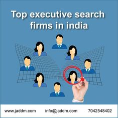 a hand holding a magnifying glass with people on it and the words top executive search