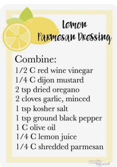 a recipe for lemon parmesan dressing