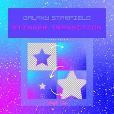 the cover art for galaxy starfield's album, stinger transition with an image of