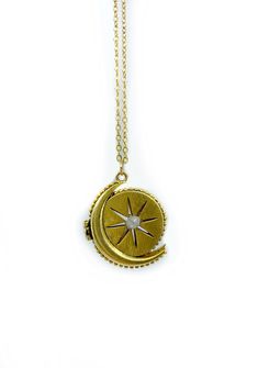 Absolutely delightful contemporary iteration of a moon and north star locket. The moon are star are such integral motifs linked to nature, astrology and associated with dreaming and being hopeful. Made of brass and plated in gold ox. Features one lovely rough diamond. Diamonds are the strongest most powerful stone in the world and we have designed them in a humbled unpolished way as they come in nature. Ancient cultures have used diamonds to promote strength, courage, creativity, and imagination Star Locket, Locket Ideas, Jewelry Lockets, Hope Symbol, Ancient Cultures, Color Help, Rough Diamond, Moon Pendant, North Star