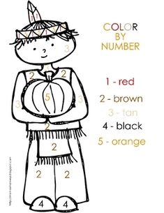 a drawing of a boy holding a pumpkin with numbers on the top and bottom half