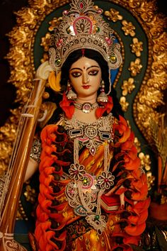 Durga Sculpture, Saraswati Thakur, Lord Saraswati, Akhanda Bharat, Saraswati Picture, Bappa Photo, Maa Saraswati, Saraswati Photo, Devi Images