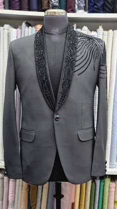 Make a statement on your special day with our luxurious Metallic Grey Tuxedo Wedding Suit. This bespoke groomsmen suit is designed to impress, featuring a sleek design, a matching tie, and exceptional tailoring. The metallic grey color adds a touch of sophistication and modernity, perfect for the stylish groom and his groomsmen. Enjoy the highest quality and a flawless fit with our bespoke suit, tailored to perfection for your wedding or formal event. Grey Prom Suit, Md Suits, Grey Tuxedo Wedding, Wedding Suit For Men, Suit For Prom, Men Wedding Suits, Wedding Suits Men Black, Tuxedo Wedding Suit, Prom Men