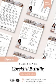 Real Estate Checklist Templates Pre Listing Checklist, Day Checklist, Real Estate Infographic, Modern Real Estate, Closing Day, Under Contract, Exterior Trim