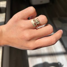 Shoutout to all the Tauruses in the world - y'all have a caring, stubborn, and headstrong way about you that is represented perfectly by the bull. This gold bull ring with a baby diamond and engraved “TAURUS” is the perfect bold and gold accessory for your springtime babies. She sits quite comfortably and low to the finger, with plenty of coverage in a chic detailed way. 14kt yellow gold Size 6.25 & fully resizable Moissanite is estimated to be H/I color & VS2 clarity. GIA Standards. Please see Modern Mens Rings, Bull Ring, Art Jewelry Earrings, Zodiac Rings, Old Mine Cut Diamond, The Bull, Antique Watches, Antique Engagement, Taurus Zodiac