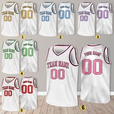 - Premium Material: Our Basketball Jersey for men women are made from lightweight, bird's eye mesh fabric (Polyester + 3-5% Spandex) offers outstanding durability, insulation, and wrinkle resistance, which keep you dry and cool during hot seasons. - Customized Basketball Jersey: Let's create your own design with our personalized basketball jersey. All player name and numbers are full sublimation printed professional. Please read the size information for choose your own size. - Suitable for any occasion: Slim fit with a V-neck design is both comfortable and flattering, short sleeves, side vents to offer extra movability and double-needled hems for increased durability. Our jerseys can be worn on a variety of situations, including hanging out with friends, attending athletic events, or even Breathable Cotton Sports Jersey, White Breathable Cotton Jersey, White Activewear With Letter Print For Sports Events, White Breathable Mesh Tops, White Activewear With Sublimation Print For Gym, White Sublimation Print Activewear For Gym, White Sublimation Print Athleisure Activewear, White Athleisure Activewear With Sublimation Print, White Athleisure Sports Jersey