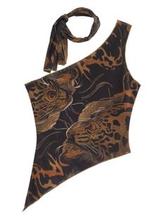 Double Tiger Print Top | Byunli Tiger Print, Waist Length, Print Top, Original Prints, Print Tops, Fashion Item, Style Guides, Korean Fashion, Top Styles