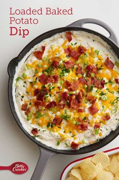 loaded baked potato dip with bacon and cheese