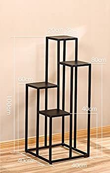 three tiered metal shelfs are shown with measurements for each piece in the room