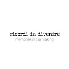 the words ricordi in divine are written on a white background with black lettering,