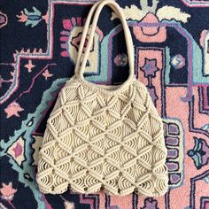 Thick Rope Bag With Boho Feels. Never Used! Forever 21 Bags, Boho Purse, Macrame Bags, Chevron Bracelet, Rope Bag, Thick Rope, Boho Purses, Macrame Bag, Womens Tote Bags