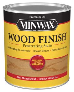 a can of wood finish penetrating stain on a white background with the words minwax