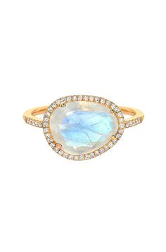 Delicate, chic, affordable, personalized & fine jewelry based in Los Angeles , CA Diamond Moonstone Ring, Cheap Diamond Rings, Gold Color Ring, Pave Diamond Ring, Tiffany Jewelry, I Love Jewelry, Delicate Rings, Multi Stone Ring, Moonstone Ring