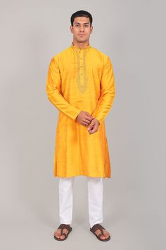 Bluesaanchi Festive Embroidered Yellow Kurta Set   Discover the perfect blend of tradition and contemporary style with the Bluesaanchi Festive Embroidered Yellow Kurta Set. Crafted to elevate your festive wardrobe, this ensemble features exquisite embroidery that adds a touch of elegance and sophistication to your look. Ideal for special occasions, this kurta set is designed to make you stand out effortlessly.  Key Features  Elegant yellow kurta with intricate embroidery  Comfortable fit with a flattering silhouette  Perfect for festive and special occasions  High-quality fabric ensures comfort and durability   Specifications  Kurta Length: Calf length  Neck: Round neck with detailing  Sleeve Length: 3/4th sleeves  Pattern: Embroidered  Occasion: Festive wear   Material & Care  Material: H Cotton Silk Straight Kurta With Embroidered Border, Traditional Straight Kurta With Resham Embroidery For Diwali, Bollywood Straight Kurta With Embroidered Border, Diwali Semi-stitched Kurta With Resham Embroidery, Chanderi Kurta With Embroidered Border For Diwali, Straight Kurta Churidar With Embroidered Border For Diwali, Diwali Embroidered Straight Kurta Churidar, Festive Straight Kurta With Embroidered Border, Diwali Chanderi Kurta With Embroidered Border