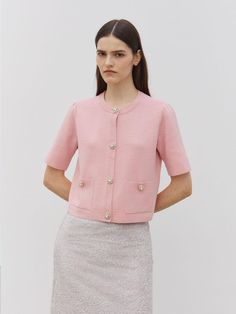 Composition : Viscose 48% Polyester 30% Elite 22%Country of Origin : Republic of Korea Cardigan Pink, Knitwear Cardigan, Half Sleeve, Half Sleeves, Knit Cardigan, Dream Closet, Knitwear, Composition, Beads