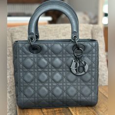 Matte Black Ladydior Had For Seven Months I Have Not Cleaned This Bag Could Be Clean To Look Brand New Comes With Shoulder Strap With No Stains Or Markings On Strap. Strap Alone Was $1350 Dior Bag, Matte Black, Shoulder Strap, Bag Accessories, Dior, Bag Lady, Brand New, Black, Color