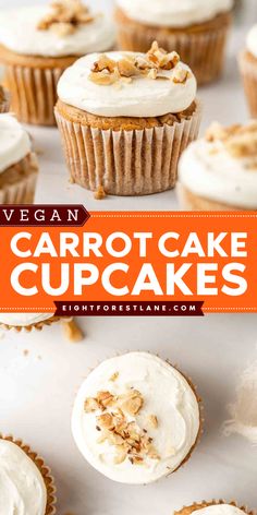 Looking for the best vegan dessert? These Vegan Carrot Cake Cupcakes are so full of flavor, perfectly spiced with cinnamon and nutmeg, and topped with cream cheese frosting. You have to try these quick and easy vegan dessert recipes! Patisserie Vegan, Cake Carrot, Easy Gluten Free Desserts, Homemade Snickers, Gluten Free Cupcakes, Vegan Carrot Cakes, Carrot Cake Cupcakes