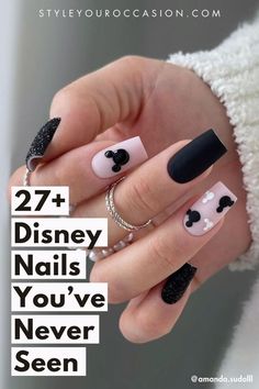 Disney Epcot Nails, Disney Nails Acrylic Almond, Simple Disney Halloween Nails, Subtle Disney Nails Simple, Simple Disney Nails Short, Nails For Disney, Disney Nails Short, Classy Disney Nails, Diwali Nails