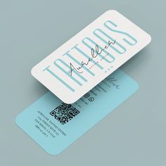 Modern Tattoo Artist Pastel Blue Tattooist  Business Card