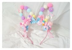 Hair Bow Diy, Cheerleading Pom Poms, Bow Diy, Kawaii Cat, Head Accessories, Pom Poms, Teddy Bears