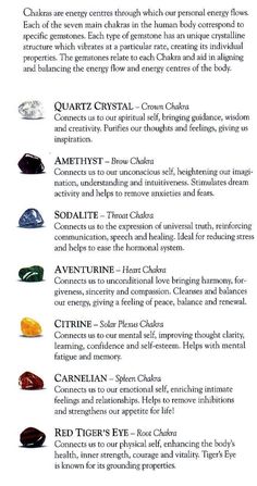 Crystal chakras Rock Meanings, Types Of Crystals, Crystals Healing, Gemstones Crystals, Gems Crystals, Types Of Gemstones