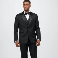 Make A Sophisticated, Stylish Statement With This Tuxedo From The 1905 Collection. It Features A Satin Vest Along With Satin Detailing On Both The Formal Jacket And Slacks. The Jacket Is Fully Lined With A Narrower Notch Lapel, One-Button Closure, And Side Vents. The Slacks Are Lined To The Knee And Unhemmed For Custom Tailoring. Wrinkle Resistant. Tailored Fit. 100% Wool. Dry Clean Only. Imported. Matching Pants: #3ez3 Matching Vest: #3ez4 Fully Lined 100% Wool Narrower Lapel Fitted Formal Outerwear, Timeless Fitted Wedding Outerwear, Formal Outerwear With Custom Fit And Suit Collar, Formal Outerwear With Pressed Crease And Custom Fit, Fitted Professional Formal Outerwear, Professional Custom Fit Blazer For Formal Occasions, Navy Pinstripe Suit, Blue Sport Coat, Formal Jacket