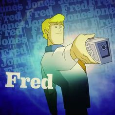 a cartoon character holding a microwave in his right hand and pointing to the screen that reads fried